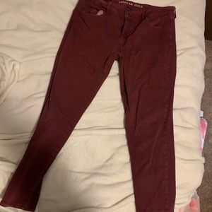 American Eagle Maroon Jeans
